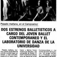 Dos estrenos balletisticos a cargo del Joven Ballet